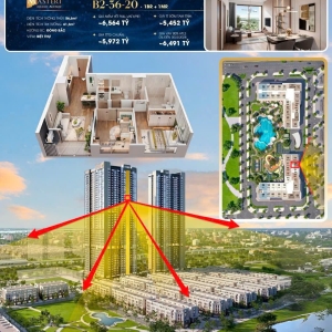 Căn hộ cao cấp B2.3620– Vin Cổ Loa 56.6m²(1PN + 1), H: Đông Bắc
