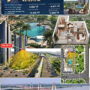 Căn hộ cao cấp B2-2511 – Vin Cổ Loa 46.3m²( STU), H: Tây Bắc