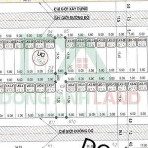 Bán 87.5m2 ô LK3.13 đất đấu giá Thụy Lâm, Đông Anh,1 mặt đường 7.5m, view vườn hoa