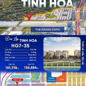 Biệt Thự Đơn Lập Siêu Phẩm – HG7-35 Phân khu Tinh Hoa Vinhome